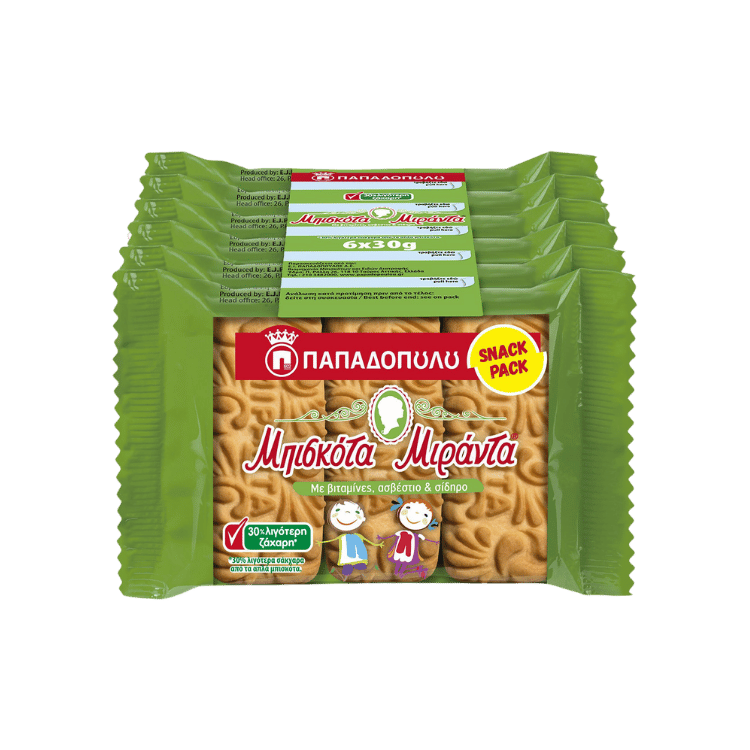Miranda Kekse mit 30% weniger Zucker (30g) Papadopoulos - Araxxon